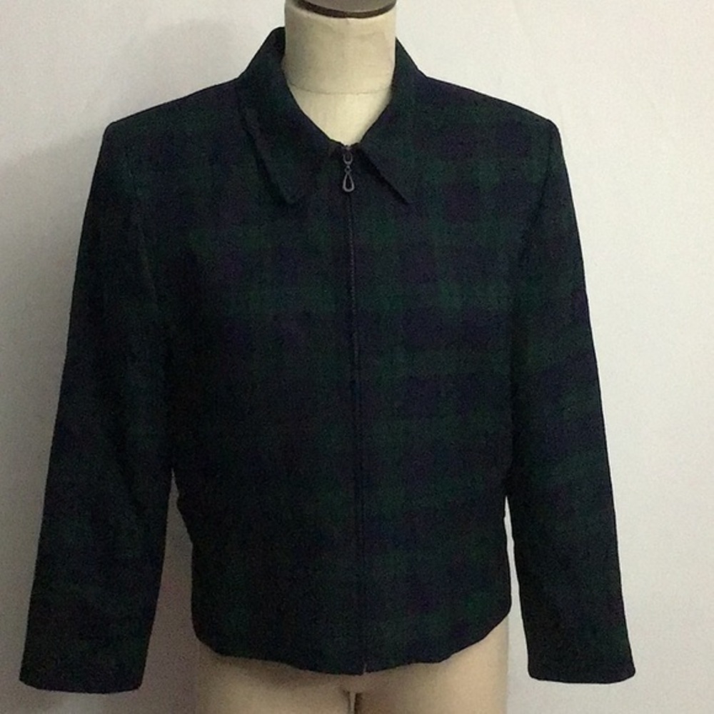 Vintage Pendleton Wool Cropped Tartan Blazer Sz 12